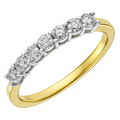 9ct Gold 0.50 Carat Natural Diamond 7 Stone Eternity Engagement Ring