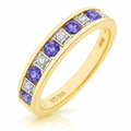Tanzanite and Diamond Eternity Ring 9ct Yellow Gold | Prime Jewellery