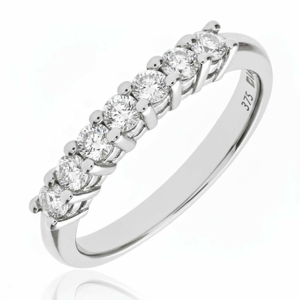 9ct White Gold 0.50 Carat Natural Diamond Eternity Ring