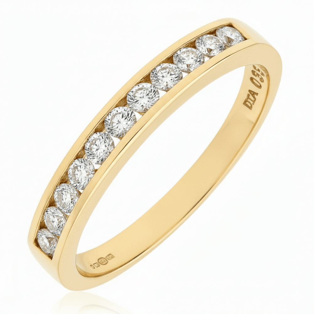 Diamond Channel Set Eternity Band Ring 9ct Gold | Prime Jewellery