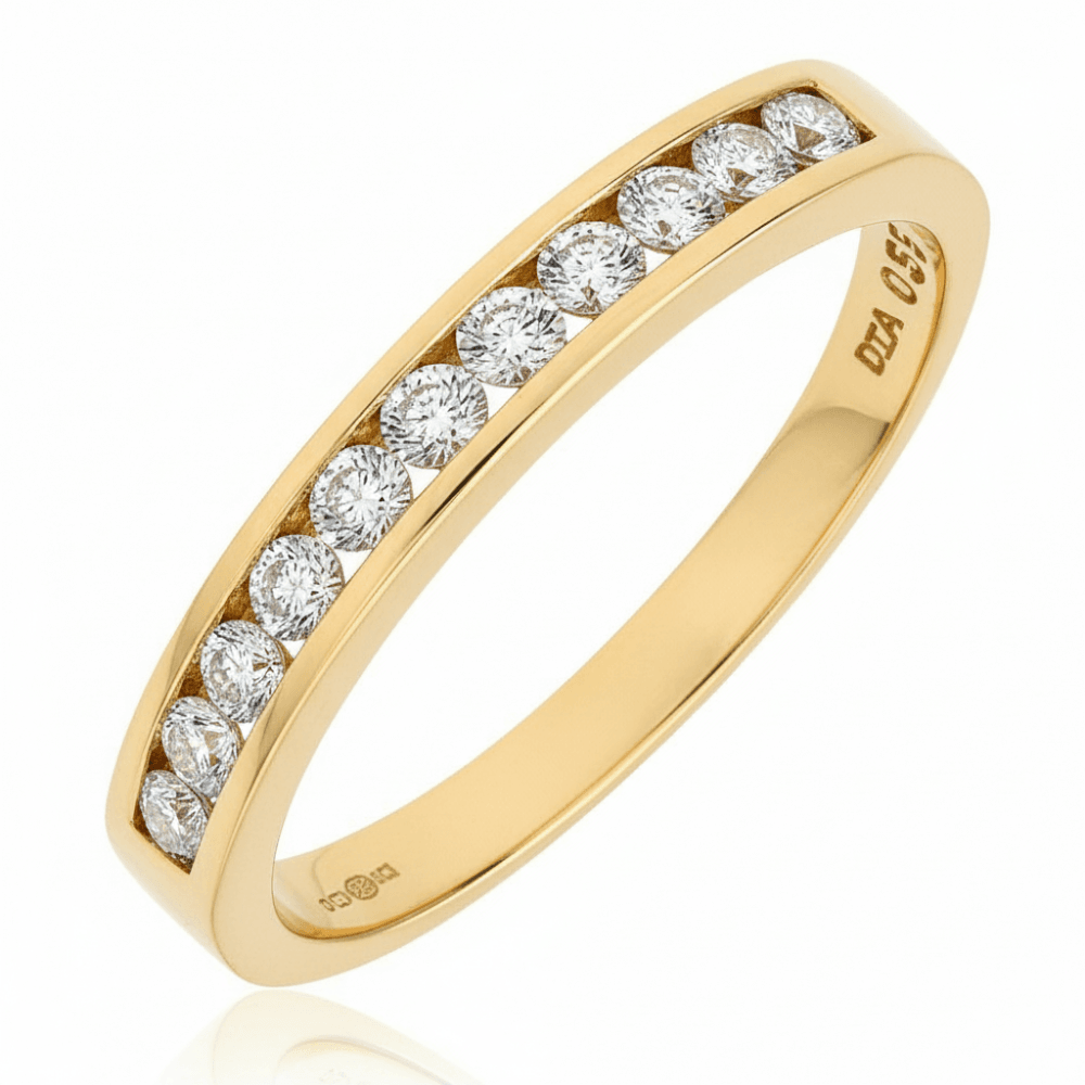 Diamond Channel Set Eternity Band Ring 9ct Gold | Prime Jewellery