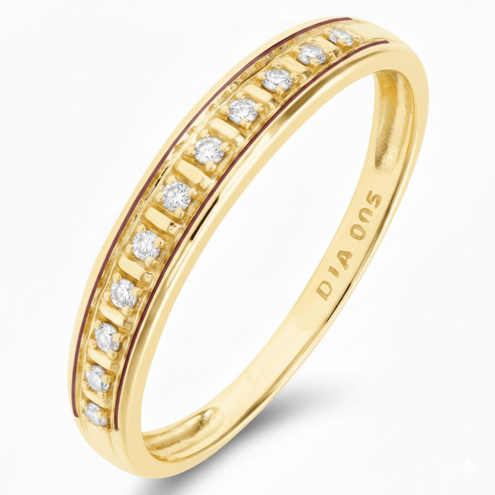 9ct Gold Natural Diamond Channel Set Eternity Band Ring