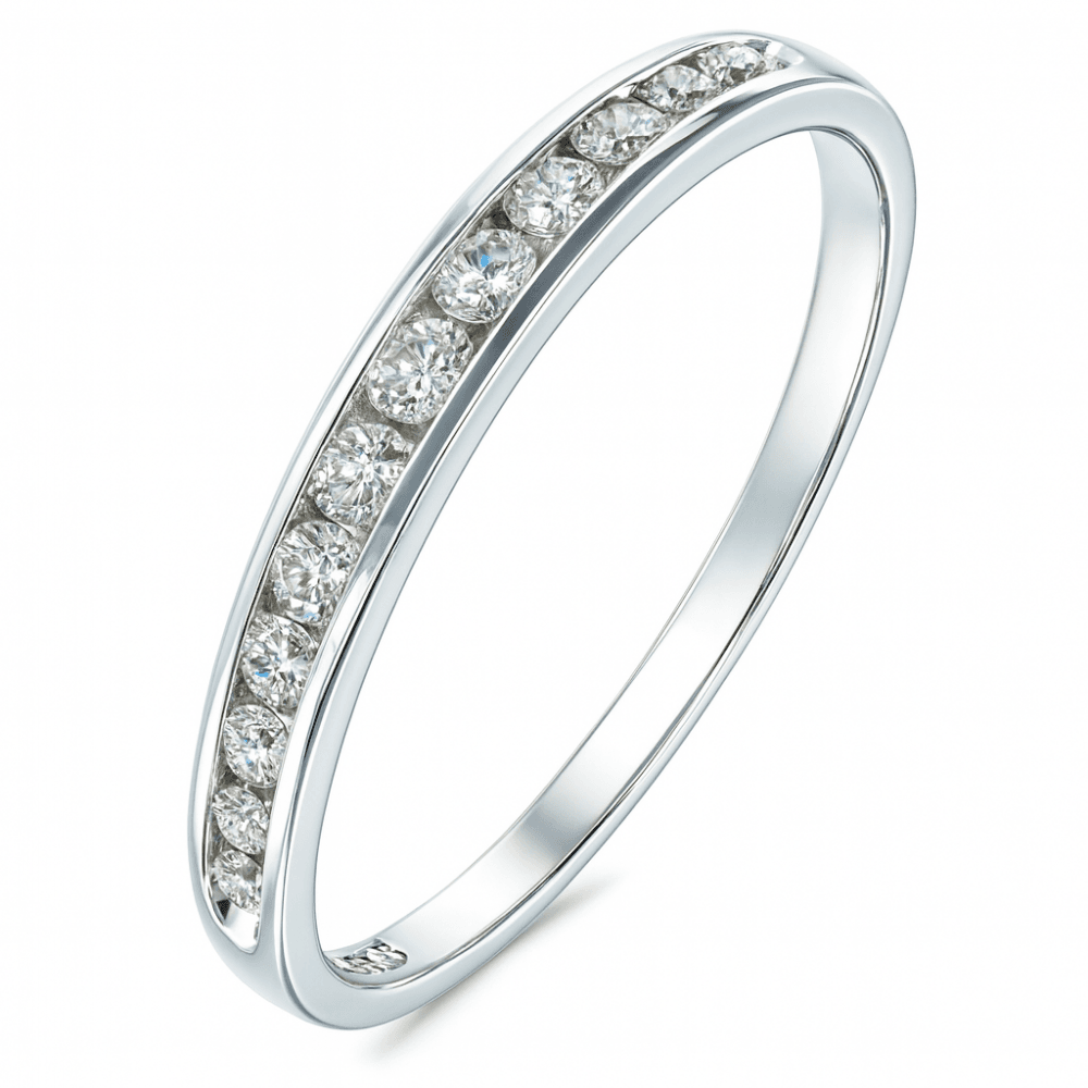 9ct White Gold 0.25 Carat Natural Diamond Channel Set Eternity Band Ring