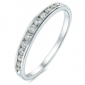 9ct White Gold 0.25 Carat Natural Diamond Channel Set Eternity Band Ring