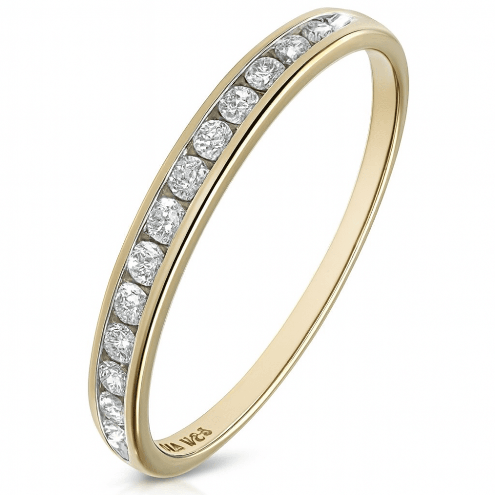 9ct Gold 0.25 Carat Natural Diamond Channel Set Eternity Band Ring