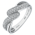 9ct White Gold 0.25 Carat Natural Diamond Crossover Bypass Ring