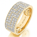 9ct Gold 1 Carat Natural Diamond Puzzle Mens Ring