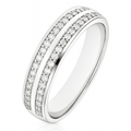 9ct White Gold 0.25 Carat Natural Diamond Wedding Band Ring