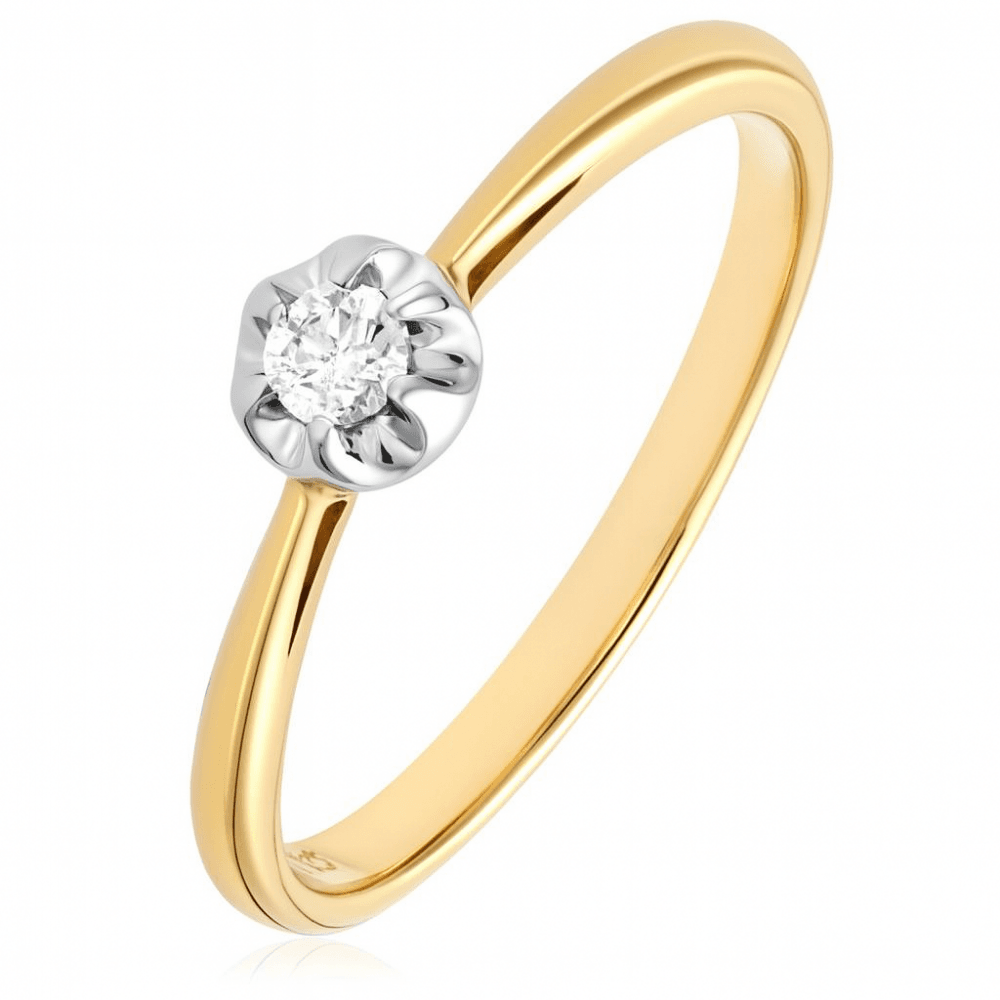 Diamond Solitaire Engagement Ring 9ct Gold | Prime Jewellery