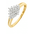 9ct Gold 0.33 Carat Natural Diamond Cluster Engagement Ring