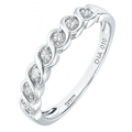 9ct White Gold 0.10 Carat Natural Diamond Spiral Eternity Ring