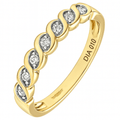 9ct Gold 0.10 Carat Natural Diamond Spiral Eternity Ring