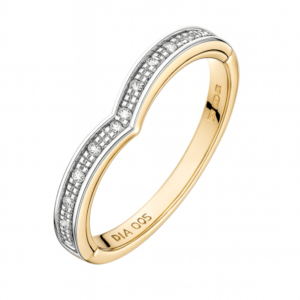 9ct Gold Natural Diamond I Love You Wishbone Ring with Hidden Message