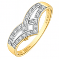9ct Gold Natural Diamond Wishbone Ring