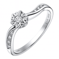 9ct White Gold Natural Diamond Engagement Ring