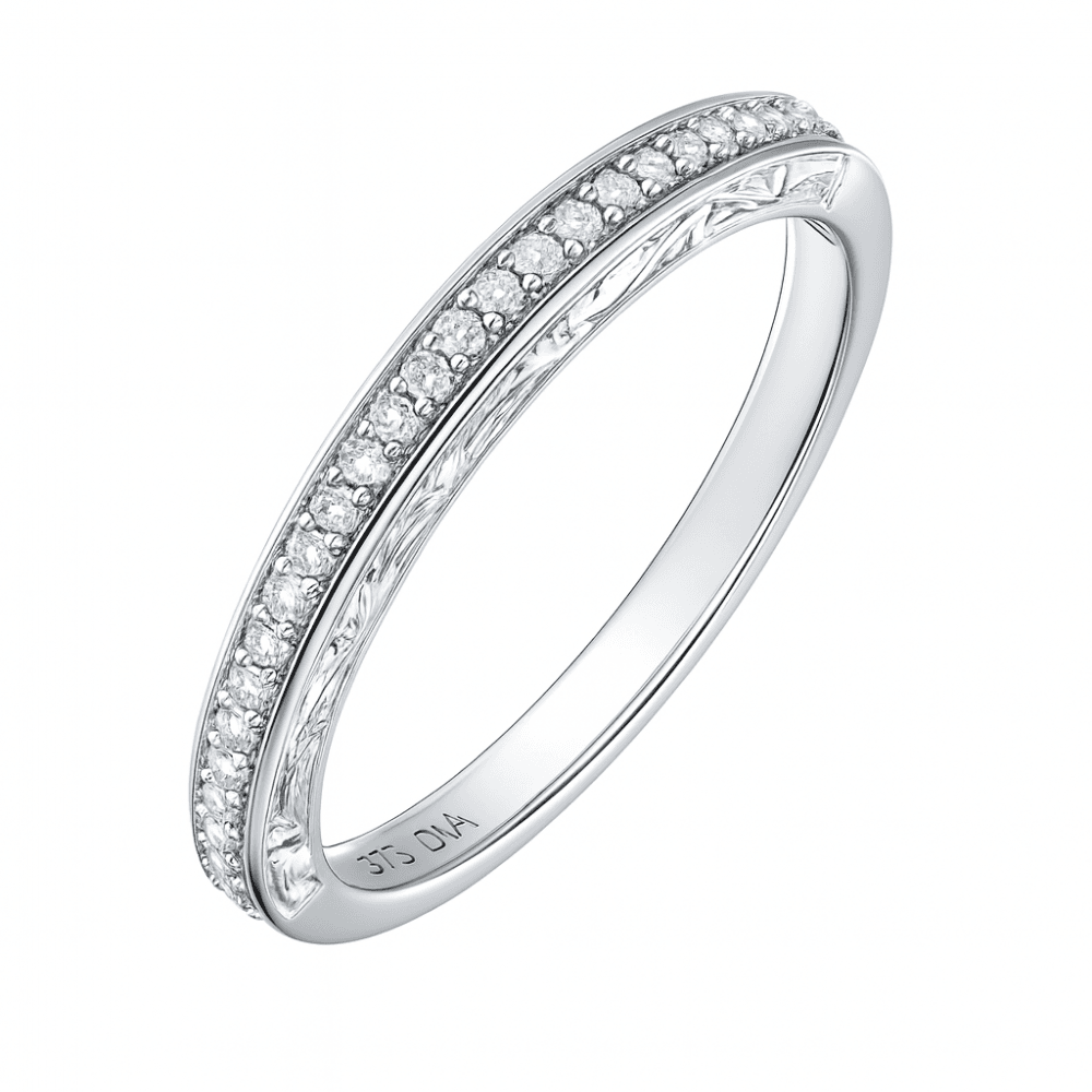 9ct White Gold 0.10 Carat Natural Diamond Eternity Band Ring
