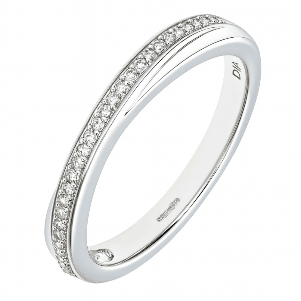9ct White Gold 0.15 Carat Natural Diamond Wedding Ring