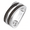 9ct White Gold 0.53 Carat Natural Black Diamond Crosover Eternity Ring