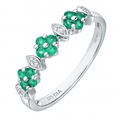 Emerald and Diamond Eternity Ring 9ct White Gold | Prime Jewellery