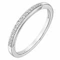 9ct White Gold Natural Diamond Wedding Eternity Band Ring