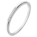 9ct White Gold 5 Stone Natural Diamond Wedding Band Ring