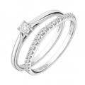 Diamond Solitaire and Band Bridal Ring Set 9ct White Gold | Prime Jewellery