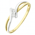 9ct Yellow and White Gold Natural Diamond Trilogy Bypass Ring