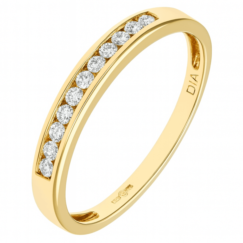 9ct Gold 0.12 Carat Natural Diamond Eternity Band Ring