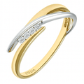 9ct Yellow and White Gold Natural Diamond Fancy Bypass Ring
