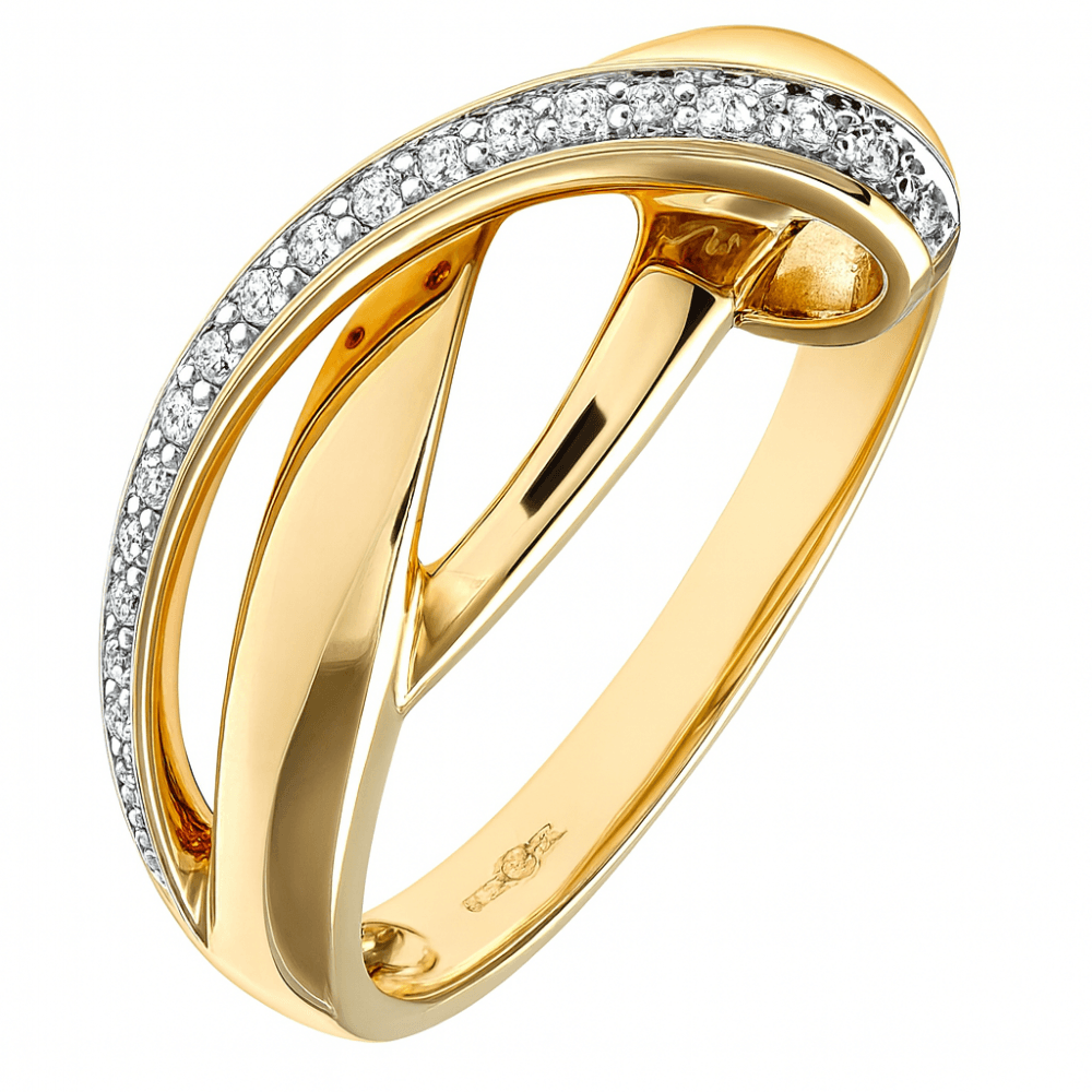 9ct Gold Natural Diamond Fancy Crossover Ring