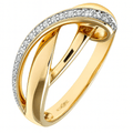 9ct Gold Natural Diamond Fancy Crossover Ring