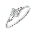 18ct White Gold 0.25 Carat Natural Diamond Invisible Set Bypass Engagement Ring