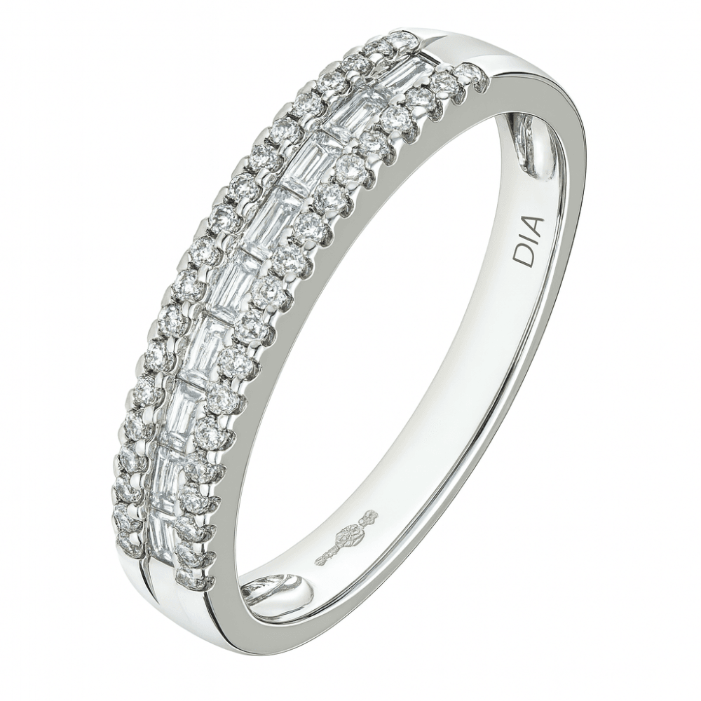 Diamond Tri-Band Eternity Ring 18ct White Gold | Prime Jewellery