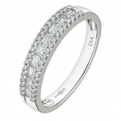 Diamond Tri-Band Eternity Ring 18ct White Gold | Prime Jewellery