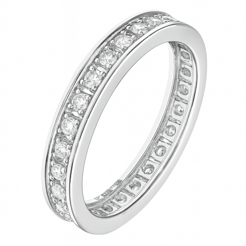 Diamond Channel Set Full Eternity Band Ring 18ct White Gold | Prime Jewellery