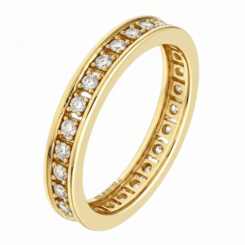 Diamond Channel Set Full Eternity Band Ring 18ct Yellow Gold | Prime Jewellery