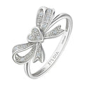 9ct White Gold Natural Diamond Bow Promise Ring