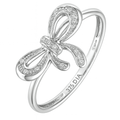 9ct White Gold Natural Diamond Bow Promise Ring