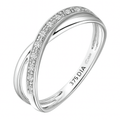 9ct White Gold Natural Diamond Crossover Ring
