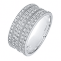 9ct White Gold 0.50 Carat Natural Diamond 5-Row Eternity Ring