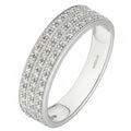9ct White Gold 0.25 Carat Natural Diamond 3-Row Eternity Ring