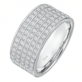 9ct White Gold 0.50 Carat Natural Diamond 5-Row Eternity Ring