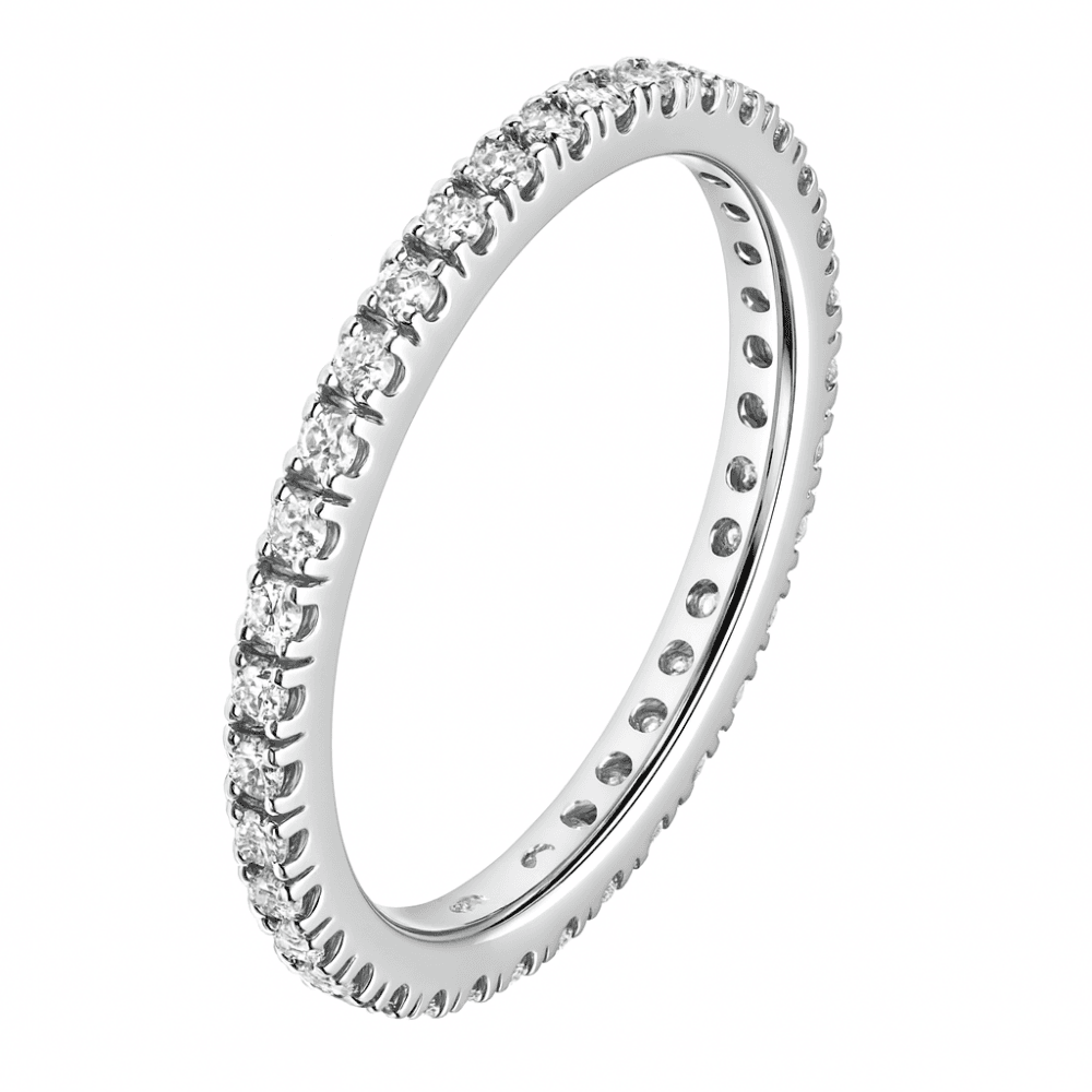 Diamond Full Eternity Band Ring 9ct White Gold | Prime Jewellery