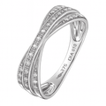 9ct White Gold 0.10 Carat Natural Diamond Crossover Ring
