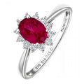 Round Brilliant Ruby and 0.25ct Diamonds 9ct Cluster Ring