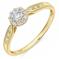 9ct Gold 0.25 Carat Natural Diamond Cluster Halo Engagement Ring
