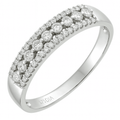 9ct White Gold 0.33 Carat Natural Diamond 3-Row Eternity Promise Ring