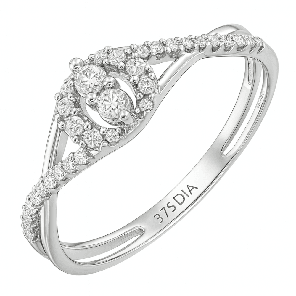 Diamond Cluster Ring 9ct White Gold | Prime Jewellery