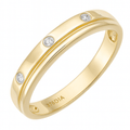 9ct Gold Natural Diamond Flush Set Wedding Band Ring