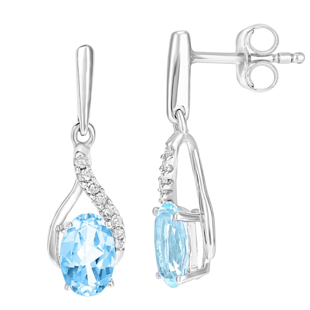 Blue Topaz Earrings - detail view | Prime Jewellery